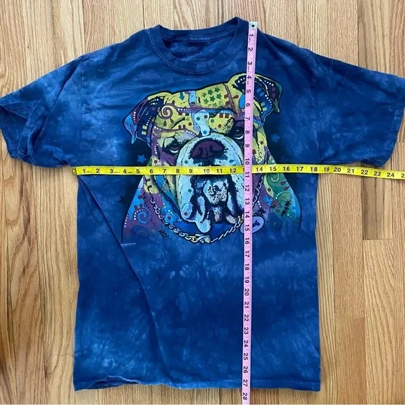 The‎ mountain bulldog dog blue tie dye T-shirt - Picture 5 of 8